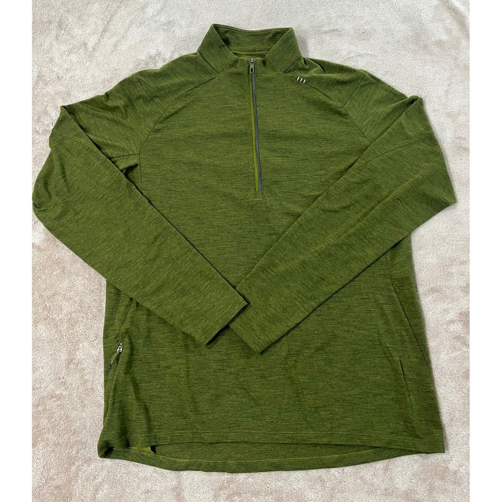 Lululemon Surge Warm Mens size Large Green 1/2 Zip Pullover Running M3CMXS EUC